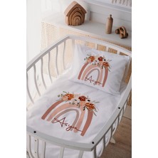 Feyza Design %100 Pamuk Saten Isme Özel Bebek Nevresim Takımı Gökkuşağı