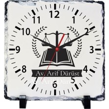 Hediye Vakti Hukukçuya Hediye Kişiye Özel Baskılı Isimli Doğal Kaya Saati