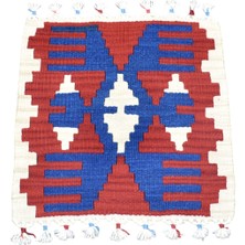 Zehra Abla Halı Yeni El Dokuma Kare Köşe Sandalye Minderi Pınarbaşı Kayseri Yün Kilim 7070