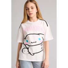 DeFacto %100 Pamuk Hello Kitty Oversize Tişört Kız Çocuk H1429A826SM