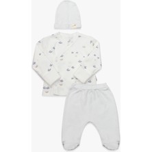 Bistyle 3lü Zıbın Takım Little Boats 13125 Ekru