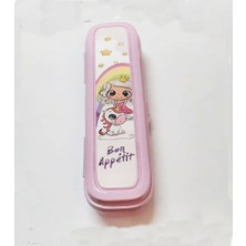 Elma Shop Pembe Multi Renkli Kapaklı Kalemlik Kutusu -Çanta Içi Saklama - Diş Fırçası - Makyaj Fırça