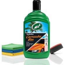 Turtle Wax Carnauba Sıvı Cila Boya Koruyucu Ultra Parlatıcı 500 ml + 4 Mikrofiber Bez +Cila Süngeri