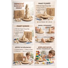 Yısh Wood – Denge&siz 2 Medium 84  Parça Montessori Eğitici Ahşap Denge Aktivite Seti – Ebeveyn Çocuk Etkileşim Kombinasyon Seti