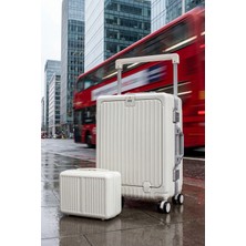 Zeplin Bold Pc Policarbon 2'li Valiz Seti (Kabin ve Makyaj) Beyaz