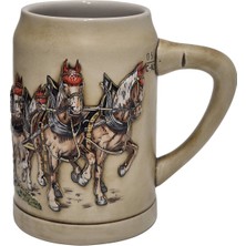 Hasyılmaz Vintage Tankart Kabartmalı At Arabası Fıçı Figürlü Alman Seramik Bira Bardağı 14CM 002