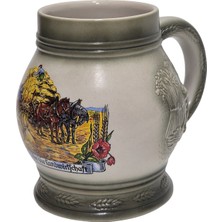 Hasyılmaz Vintage Tankart Hasat Zamanı Temalı Alman Seramik Bira Bardağı 13,5cm