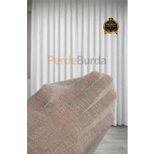 Foldet Keten Premium Tül Perde Ağır Gramajlı Armürlü Kırışmaz Ütü Istemez Sık Pile 270X225 cm