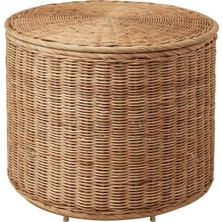 Saklama Gözlü Puf, Rattan, El Yapımı
