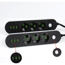 Olinea USB Yuvalı Üçlü Priz