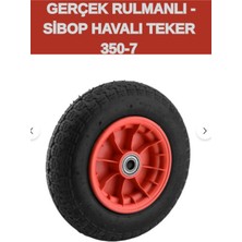 Kl Home Tüm El Arabası Modellerine Uyumlu Plastik Jantlı Şişme Gerçek Bilyalı Rulmanlı  Tekerlek - 350×7