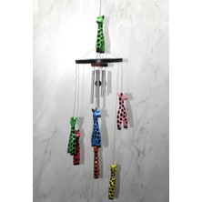 VeraGlobe Buğz Ahşap Zürafalı Rüzgar Çanı