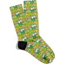 Neşeli Kurbağa Sürüsü Sevimli Karakter Tasarım Soket Çorap