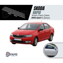 Fams Otomotiv  Skoda Rapid Krom Cam Çıtası 6 Parça 2012> Paslanmaz Çelik (Sedan)