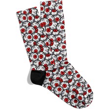 Kızıl Göz Temalı Tasarım Soket Çorap