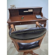 Bengi Ankara Mobilya Çalışma Masa Klasik Takım St 90600 Döner Sandalye Lüks Klasik Ceviz Renk Model