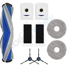 robotyedek Ecovacs Deebot T30 Pro Omni Uyumlu Ana Fırça, Hepa Filtre, Yan Fırça, Mop, Toz Torbası 9 Parça