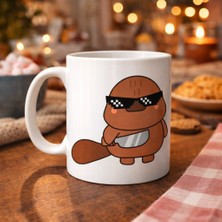 Karahanbey Cool Kunduz Tasarımlı Porselen Kupa Model 86 – Eğlenceli, Havalı Sıcacık Kahve Keyfi