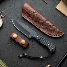 Tanem Craft 50CRV4 Çelik Kompakt Sap Siyah Krom Kaplama 19 cm Kamp Bıçağı