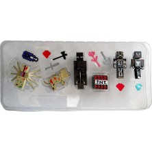 UDATOYS Minecraft Hayalet Örümcek Tnt Köpek Oyuncak Blok Seti Yeni Seri 14'parça 8-12 cm