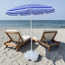 Kapella Plaj Şemsiyesi Mavi-Beyaz 200 cm 8 Telli