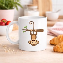 Karahanbey Sevimli Maymun Desenli Porselen Kupa Model 73 – Eğlenceli Tasarım, Kahve & Çay Kupası