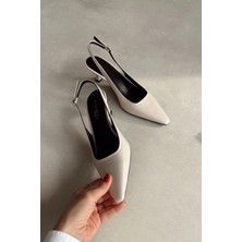 Nope21 Jüliet Bej Hakiki Deri Stiletto