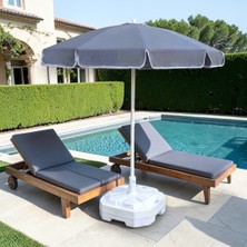 Kapella Plaj Şemsiyesi Gri 200 cm 10 Telli