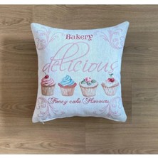 Believe Belıeve Cupcake Jakarlı Dokuma Goblen Dekoratif Kırlent Kılıfı 45*45