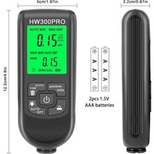 VeraGlobe Buğz HW-300PRO Araba Boyası Film Otomatik Kalınlık Ölçer 0-2000UM Fe & Nfe Kaplama Kalınlık Test Cihazı M ( Buğz )