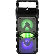 VeraGlobe Buğz Taşınabilir Kablosuz Bluetooth Hoparlör Uzun Pil Ömrü LED Işıklı - Buğz