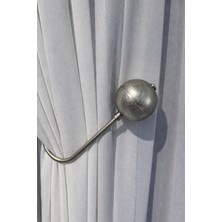 Semra Perde Açık Gri Küre Perde Tutucu – Ipli, Duvar Delmeden Kullanılan Dekoratif Perde Toplama Aparatı Hayalet Perde Tutucu Rensoaç