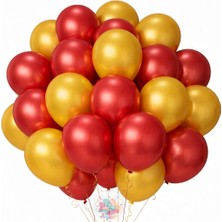 Joyane Metalik Taraftar Balon Seti Karışık Parti Balon Demeti 24 Parça