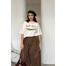 Magarde Premium Yeni Sezon Baskılı T-Shirt- Ekru