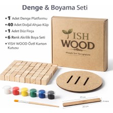 Yısh Wood – Denge&siz 1 Small  Montessori Eğitici Ahşap Denge Aktivite Seti – Ebeveyn Çocuk Etkileşim Kombinasyon Seti