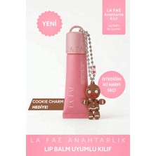 LA FAE BEAUTE Kadın Lip Balm Dudak Parlatıcısı Kılıfı Anahtarlık Çanta Süsü Charm Kişiselleştirilebilir Pembe