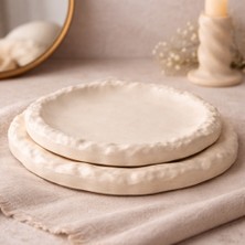 Wonium Dekoratif Taş Tozu Yuvarlak Tepsi – Takı, Mum ve Kozmetik Düzenleyici Minimal Sunum Tabağı