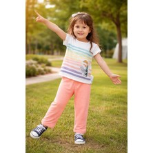 Almira Anne Bebek Cicihlid Desenli Kız Çocuk Takımı - Pamuklu Kuş Baskılı Çocuk Giyim