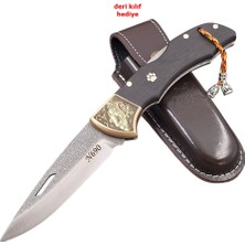 Gravürlü Balçıklı Kilitli Yaylı N690 Böhler Çelik Cep Çakısı