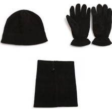 Single Sword Askeri Siyah 3'lü Polar Bere,boyunluk,eldiven Seti