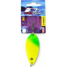 Acun Fishing Metal Olta Kaşığı – Fosforlu Yeşil Sarı Parlak Sahte Balık Yemi