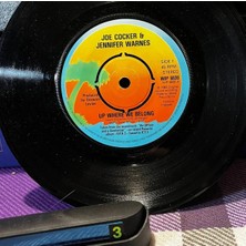 Plakantik Joe Cocker & Jennifer Warnes - Up Where We Belong / Sweet Little Woman 7" Vinyl Single (1982 - Uk Press)