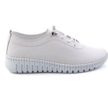 Bambi Beyaz Hakiki Deri Kadın Casual Ayakkabı K01045400003