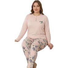 Bipamuk Lunessa Pamuklu Büyük Beden Kadın Uzun Kol Pijama Takımı 3xl–6xl