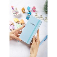 Dival Notebook 9X18 cm Sert Kapak Kareli Tarihsiz Dikişli Not Okul Defteri - Mavi