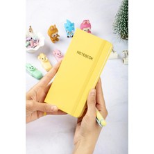 Dival Notebook 9X18 cm Sert Kapak Kareli Tarihsiz Dikişli Not Okul Defteri - Sarı