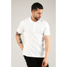 Uniprom Polo Yaka Tişört %100 Pamuk Beyaz Erkek