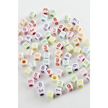 İsmiyle Al 6*6 mm Karışık Renkli Rakam Küp Boncuk 500 Gram