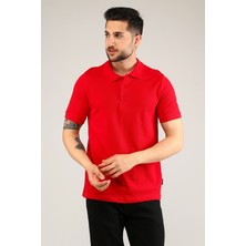 Uniprom Polo Yaka Tişört %100 Pamuk Kırmızı Erkek