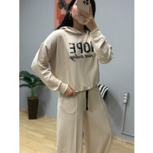 Drgy Kadın Uzun Kollu Nope Baskılı Beli Ribanalı Ikili Takım